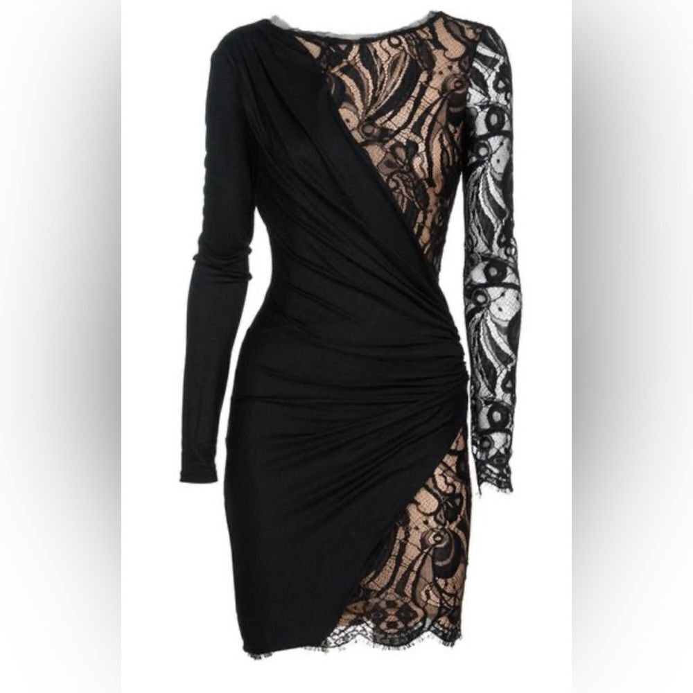 Emilio Pucci Black Lace Dress, US10